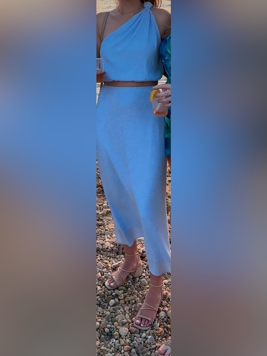 Abercrombie & Fitch Dresses & Skirts - Abercrombie & Fitch Light Blue One-Shoulder Skirt Set